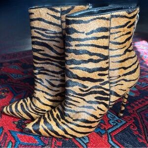 Tiger Print Ankle Boots